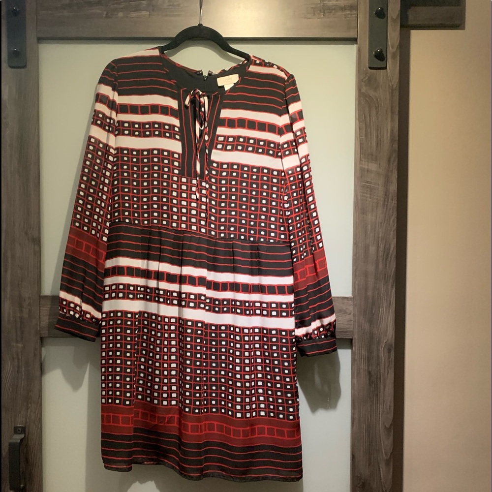 Loft Long Sleeve Multi Pattern Dress